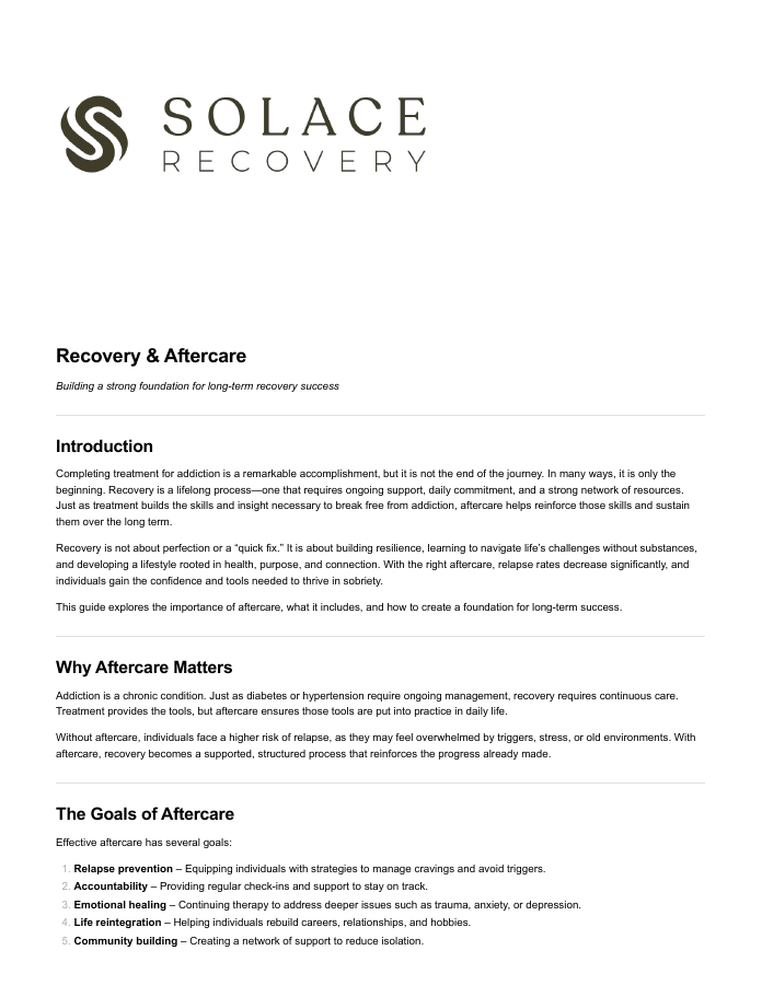 Recovery and aftercare PDF cover
